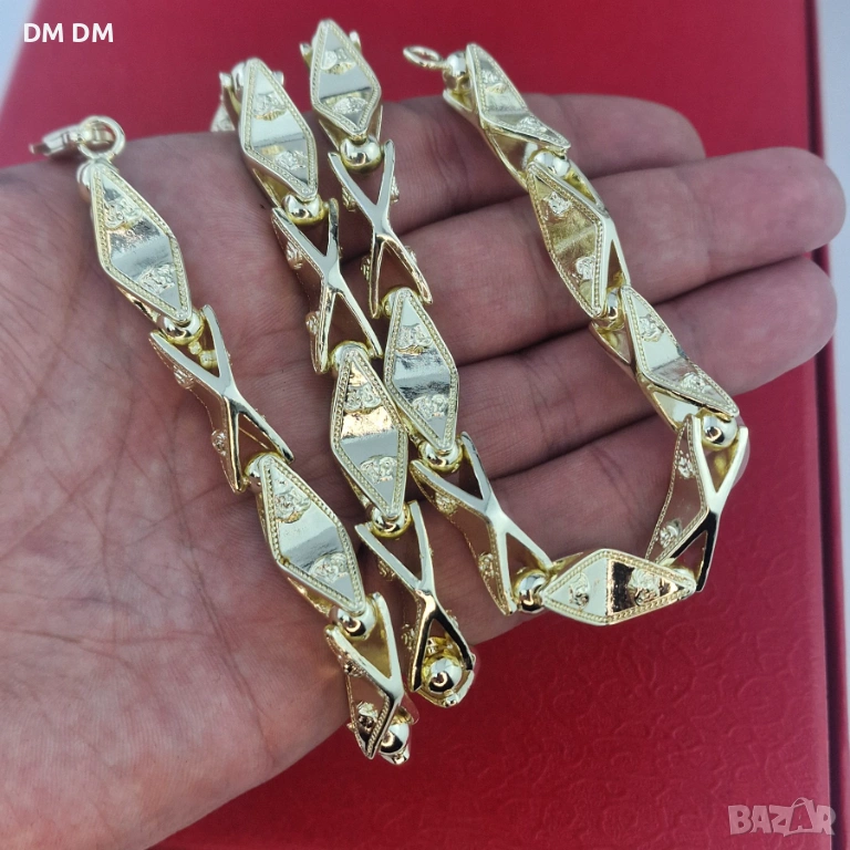 Мъжки ланец „Versace Diamond X Chain“ – 18К позлата, снимка 1