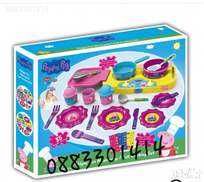Детски кухненски комплект Пепа Пиг кухня,  чинийки и много други , снимка 1