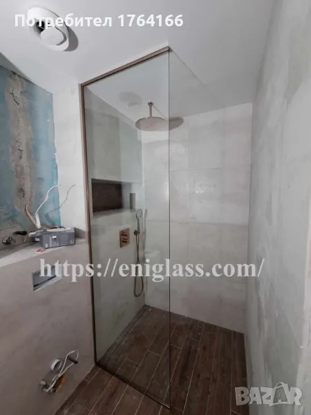 Параван от прозрачно, закалено стъкло до тавана от ЕНИ ГЛАС, снимка 1