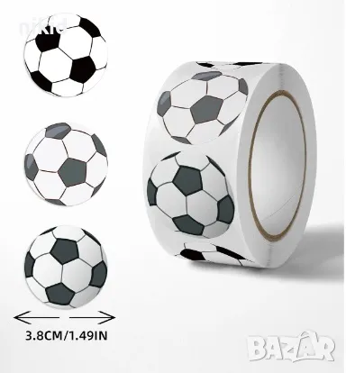 50 бр Топка футболна футбол самозалепващи лепенки стикери за ръчна изработка за подарък, снимка 1