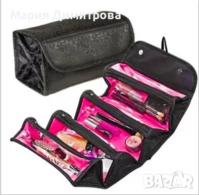 Сгъваем Козметичен Несесер с 4 отделения и магнитно закопчаване, Органайзер за козметика, снимка 1