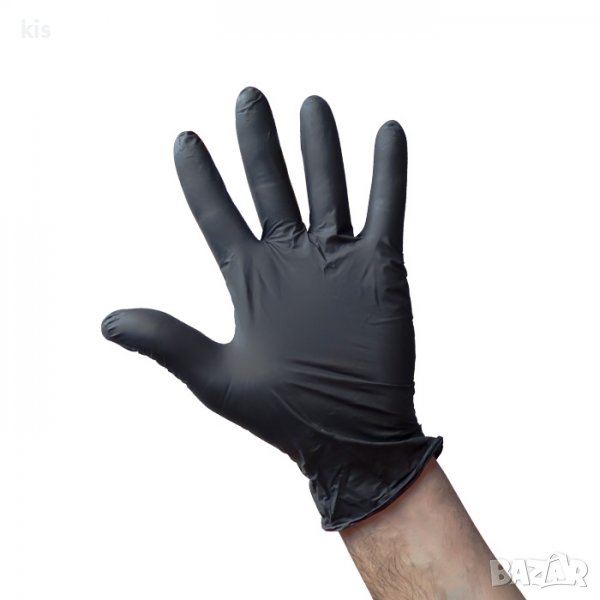 Ръкавици от нитрил, черен цвят - 100 броя - S/M/L размер, снимка 1