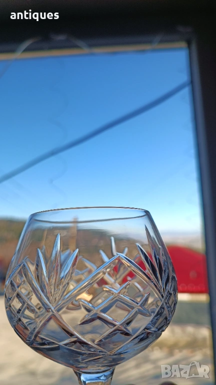 Сервиз за уиски / коняк - оловен кристал - 6 броя - завод Кварц, снимка 1