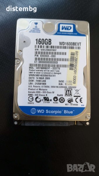 Твърд диск 2.5'' 160GB SATA, Hard disk, HDD, снимка 1