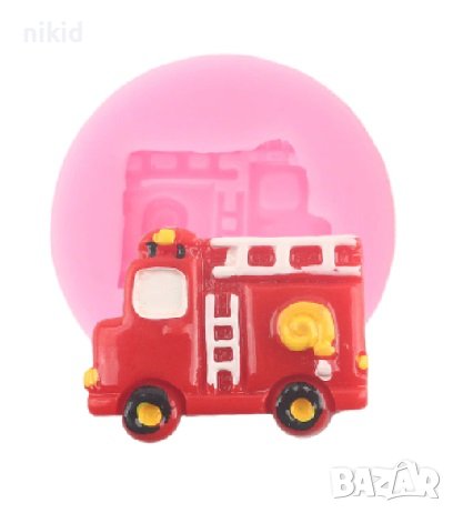 Пожарна кола малък силиконов молд форма фондан украса декор, снимка 1