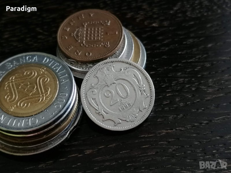 Монета - Австро-Унгария - 20 хелера | 1893г., снимка 1