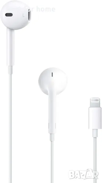 Слушалки с микрофон Apple - EarPods, Lightning Connector, бели, снимка 1