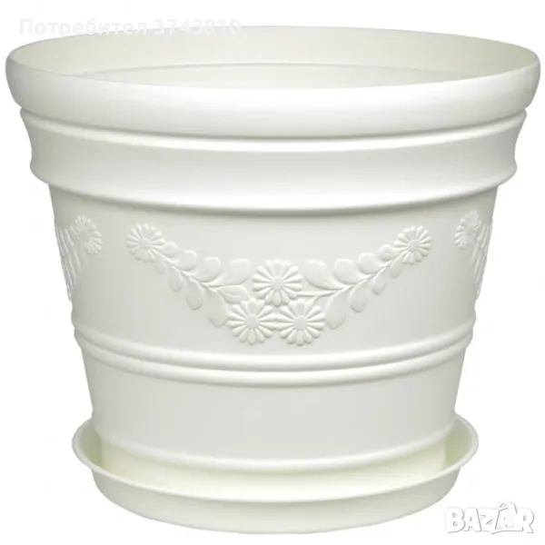 Саксия с подложка Ф380 - 21л     M372, снимка 1