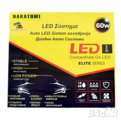 LED крушки H11/H8/H9 60W Nakatomi, снимка 1