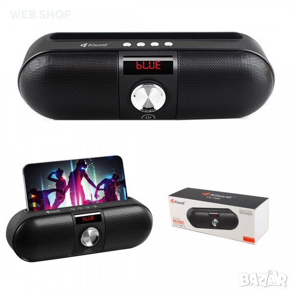 Безжична Bluetooth колонка с поставка за телефон и дисплей, снимка 1