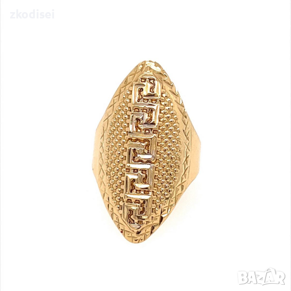 Златен дамски пръстен 2,66гр. размер:59 14кр. проба:585 модел:23025-1, снимка 1