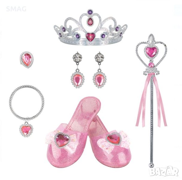 Игрален комплект с розови ботуши и аксесоари за принцеса, снимка 1