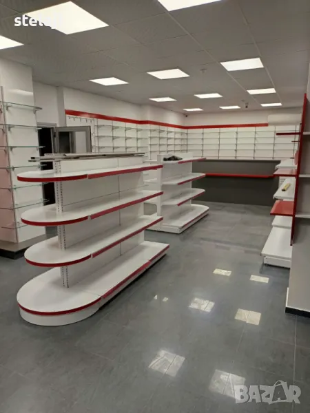 Метални стелажи - островни и крайстенни, Търговско оборудване НОВО, снимка 1