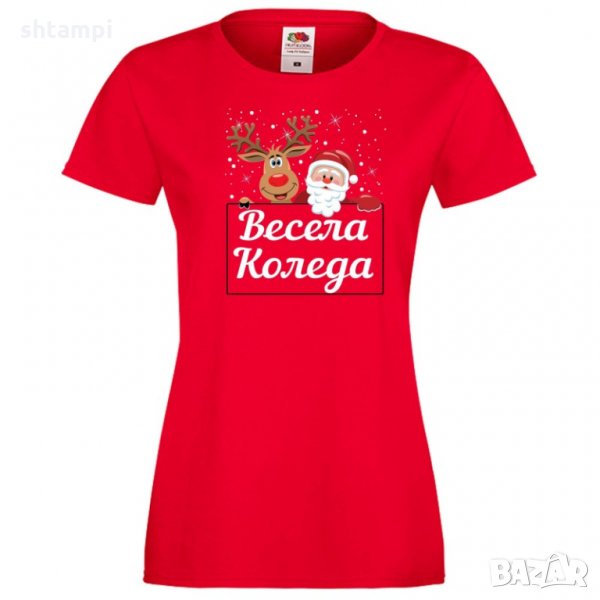 Дамска тениска Коледа Весела коледа 2, снимка 1