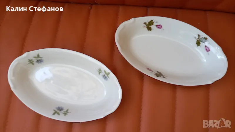 Български порцеланови чинии, салатни, елипси, един размер, снимка 1