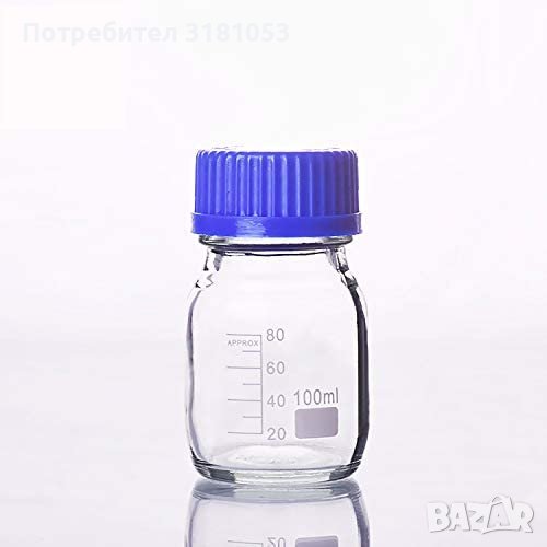 Стъклена бутилка (флакон, шише) за реагенти, снимка 1