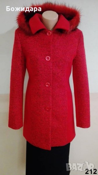 Изисканост и грация с класическо  палто в бордо и червено, снимка 1