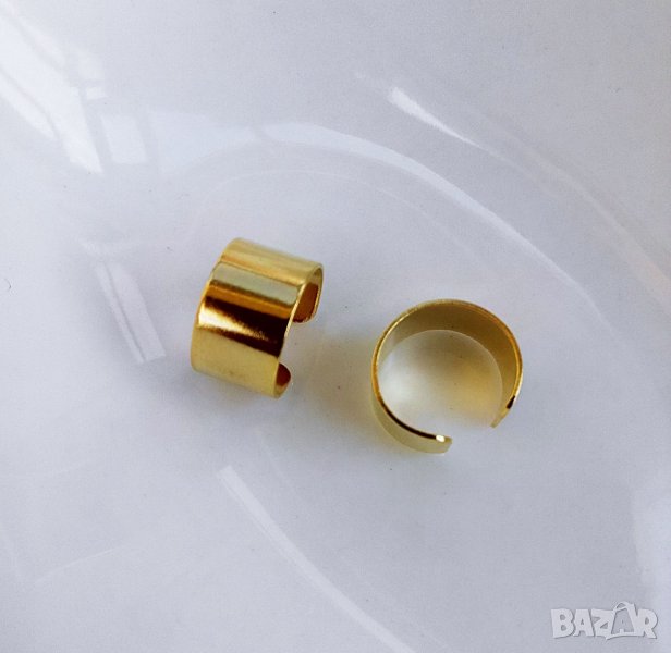 Унисекс обеца маншет -- 24-каратово златно покритие, снимка 1