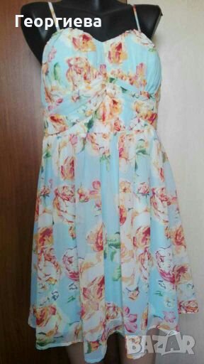 Прелест в небесно синьо, на цветя👗🍀❤M/L, L👗🍀❤арт.442, снимка 1