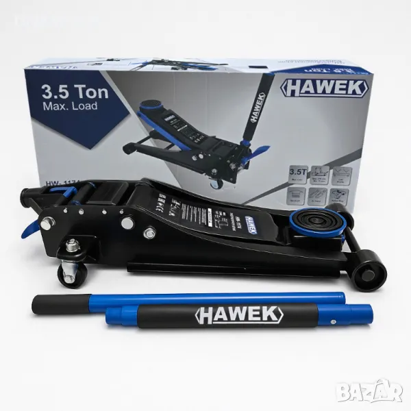 Нископрофилен крик крокодил  3,5 тона с педал  75 - 510 ММ HAWEK, снимка 1