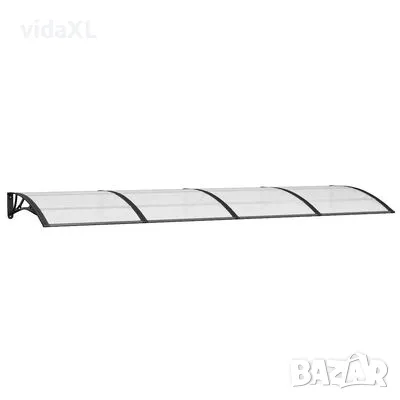 vidaXL Навес за врата, черен, 350x100 см, поликарбонат（SKU:153594）, снимка 1