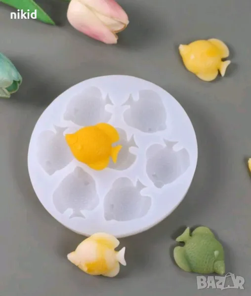 7 риби риба силиконов молд форма фондан шоколад смола гипс, снимка 1