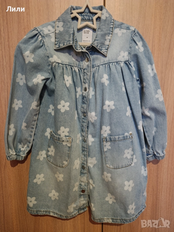 Отлична дънкова рокличка,6/7 г, снимка 1