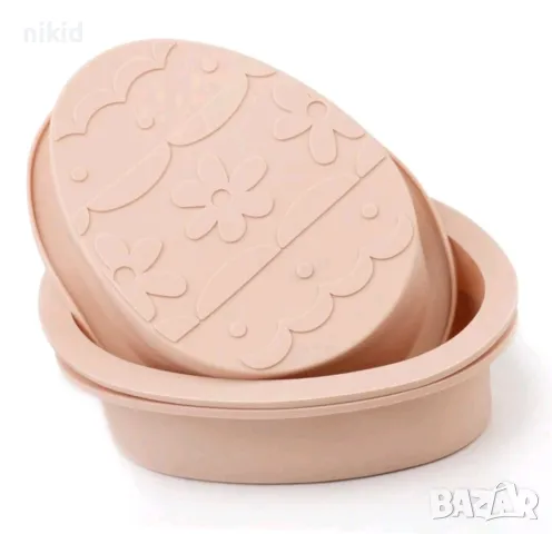 Великденско яйце с декор грамадно силиконов молд форма силиконова тава за кекс сладкиш десерт торта, снимка 2 - Форми - 49980558