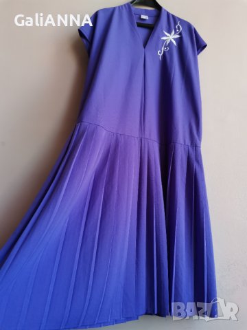 СТРАХОТНА РОКЛЯ В ЛЮЛЯКОВ ЦВЯТ РАЗМЕР 2-3XL, снимка 4 - Рокли - 36858606