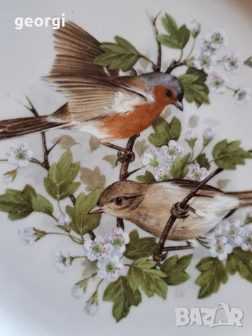 декоративна порцеланова чиния с птици 8/1, снимка 4 - Декорация за дома - 49903436