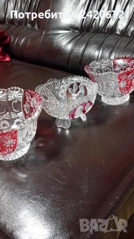 кристални купи Hofbauer Byrdes Crystal, снимка 4 - Антикварни и старинни предмети - 52686660