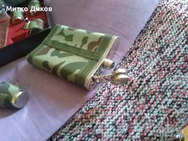 Подаръчен комплект нов павур 9 юза с кожена обвивка-4чашки метални 50млл и фуния, снимка 6 - Екипировка - 43506929