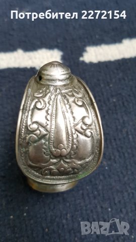 Възрожденска сребърна гривна рогатка, снимка 2 - Антикварни и старинни предмети - 39390649