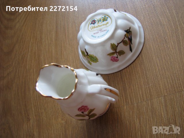 Каничка и чаша за саке-костен порцелан, снимка 5 - Антикварни и старинни предмети - 28270057