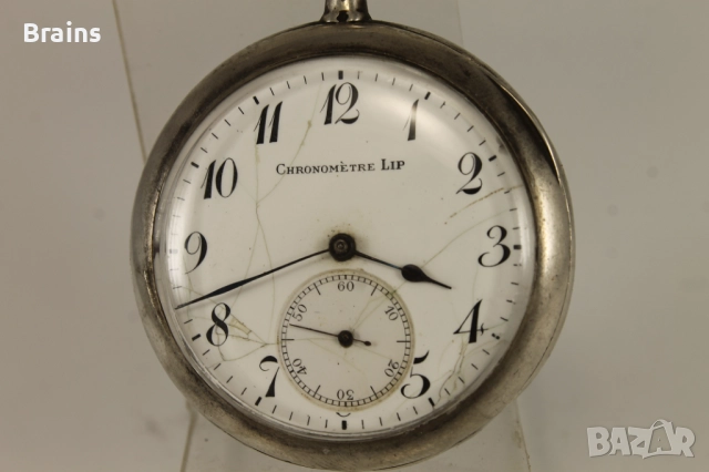 LIP Chronometre Сребърен Швейцарски Джобен Часовник, снимка 4 - Антикварни и старинни предмети - 52537932
