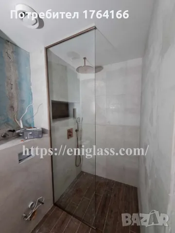 Параван от прозрачно, закалено стъкло до тавана от ЕНИ ГЛАС, снимка 1