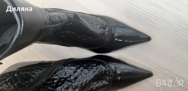 Боти ест.лак, снимка 2 - Дамски боти - 27641586