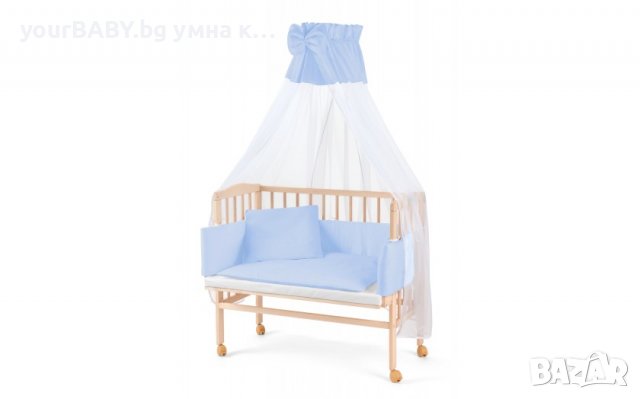 Детско Странично Легло 2в1 тип Next to Me с Матрак и Аксесоари 38 - Цвят Натурал