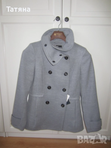 палто ИТАЛИЯ  кашмир и естествена кожа;  H&M-, снимка 4 - Палта, манта - 11749943