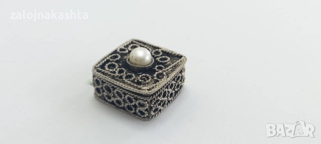 Сребърна кутийка с перла-10,03гр/925, снимка 4 - Колиета, медальони, синджири - 38588059