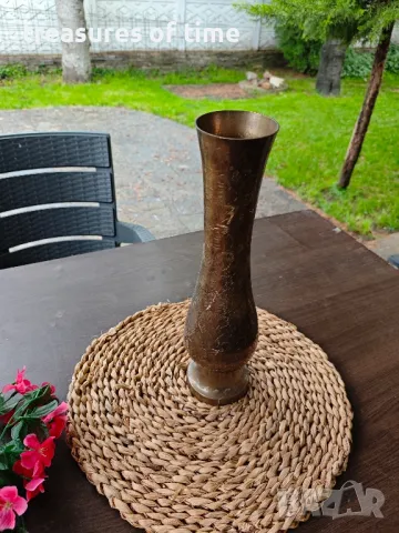 Ръчно изработена месингова ваза | Етно мотиви | Декоративна антикварна ваза