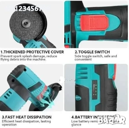 Акумулаторен мини ъглошлайф ПРОМОЦИЯ, снимка 6 - Други инструменти - 52267662