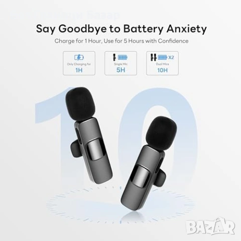 Нов Мини безжичен лавалиерен микрофон за iPhone Android USB-C Lightning с шумопотискане, снимка 5 - Микрофони - 53151266