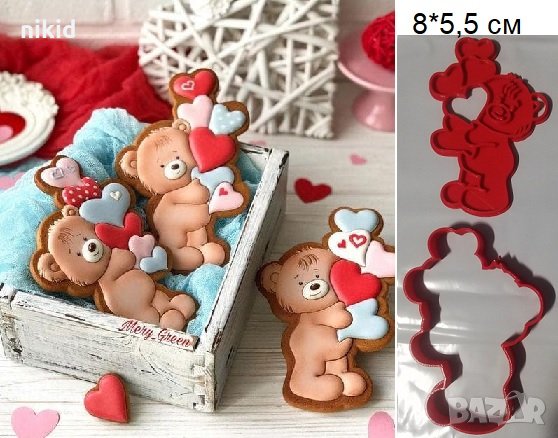 мече със сърца пластмасов резец форма фондан тесто бисквитки