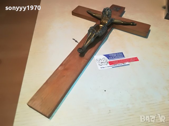 КРЪСТ ГОЛЯМ С ХРИСТОС 50Х30СМ ВНОС ГЕРМАНИЯ L2603230905, снимка 2 - Антикварни и старинни предмети - 40137164