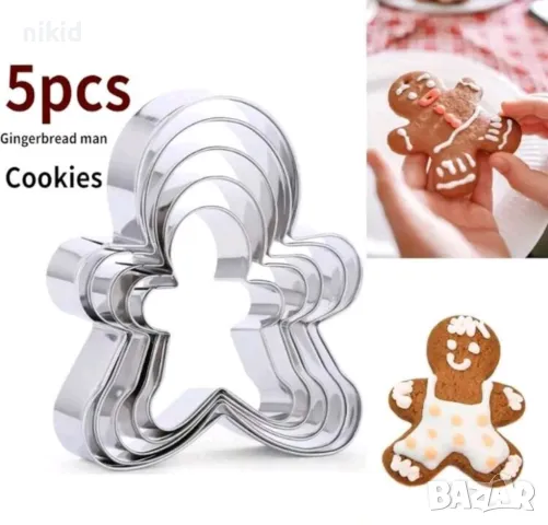 5 бр Дете човек джинджифилово човече метални форми резци за тесто сладки фондан резец