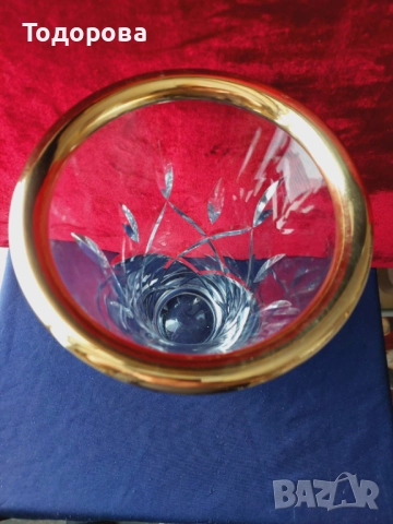 Авторски Кристални вази и кана със сребърен обков,среро 900/чаша,кана/, снимка 6 - Вази - 52017802