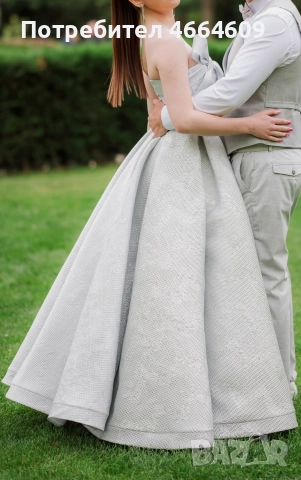 Бална рокля, размер с/м (tall), купувана от бутик, носена броени часове, снимка 5 - Сватбени рокли - 52589194