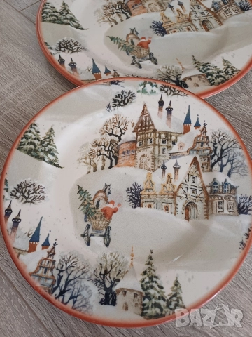 Коледни чинии 12 бр, снимка 2 - Чинии - 52927253