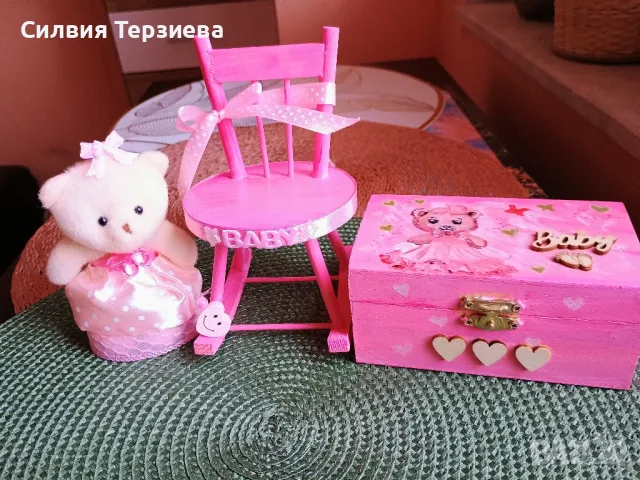 Подаръчен комплект за новородено бебе момиче ръчна изработка , снимка 2 - Други - 49795517